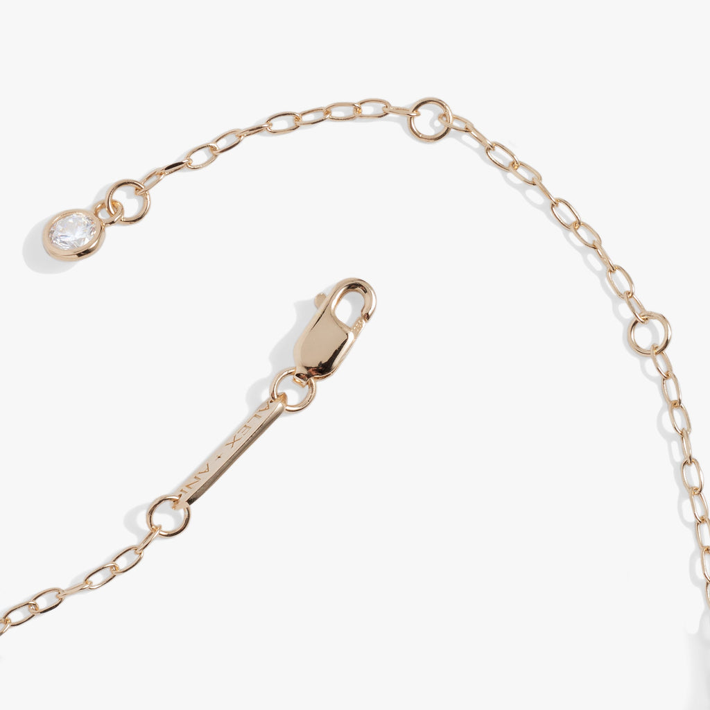 Initial V Precious Elongated Necklace